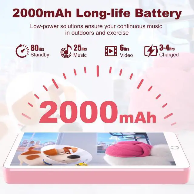 Alt view image 6 of 7 - Android 13 MP3 Player with Bluetooth and WiFi, MP3 MP4 Players with 4" Touchscreen and Speaker, 3GB RAM & 16GB ROM, Spotify Music Players with Audible, Amazon Music, Play Store (16GB, Pink)