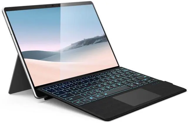 Main image of Surface Pro Keyboard, Wireless Type Cover for Microsoft Surface Pro 7 Plus 7/6/5/4/3 12.3 inch, 7 Color Backlit Bluetooth Ultra-Slim Portable Magnetic Keyboard with Trackpad, Auto Wake up/Sleep