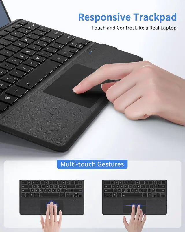 Alt view image 7 of 7 - Surface Pro Keyboard, Wireless Type Cover for Microsoft Surface Pro 7 Plus 7/6/5/4/3 12.3 inch, 7 Color Backlit Bluetooth Ultra-Slim Portable Magnetic Keyboard with Trackpad, Auto Wake up/Sleep