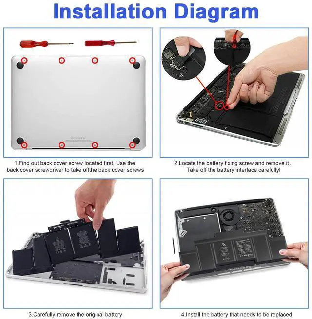 Alt view image 7 of 7 - A1398 Battery Replacemen for A1618 A1494 MacBook Pro 15" Retina A1398 (Late 2013 Mid 2014 Mid 2015),for MacBook Pro 11,2/MacBook Pro 11,3