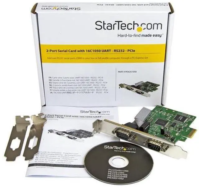 Alt view image 5 of 5 - 2-Port PCI Express Serial Card with 16C1050 UART - RS232 Low Profile Serial Card - PCI Serial Card, TAA (PEX2S1050)