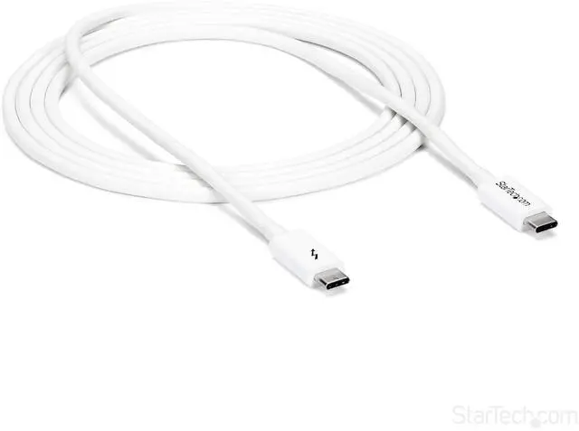 Main image of 6.6ft (2m) Passive Thunderbolt 3 Cable, 20Gbps, 100W PD, 4K Video, Thunderbolt Cable, Compatible with USB4/DP Alt Mode, Thunderbolt 4, USB 3.2/Type-C (TBLT3MM2MW)
