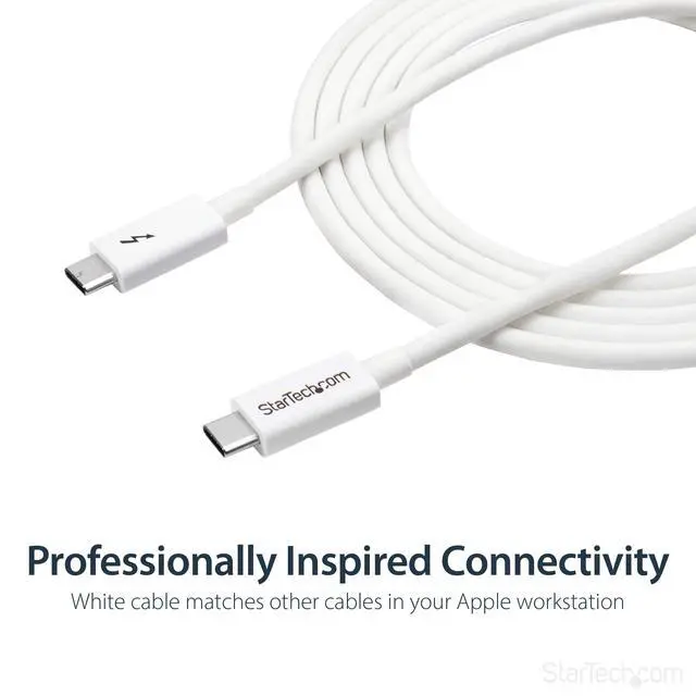 Alt view image 6 of 6 - 6.6ft (2m) Passive Thunderbolt 3 Cable, 20Gbps, 100W PD, 4K Video, Thunderbolt Cable, Compatible with USB4/DP Alt Mode, Thunderbolt 4, USB 3.2/Type-C (TBLT3MM2MW)