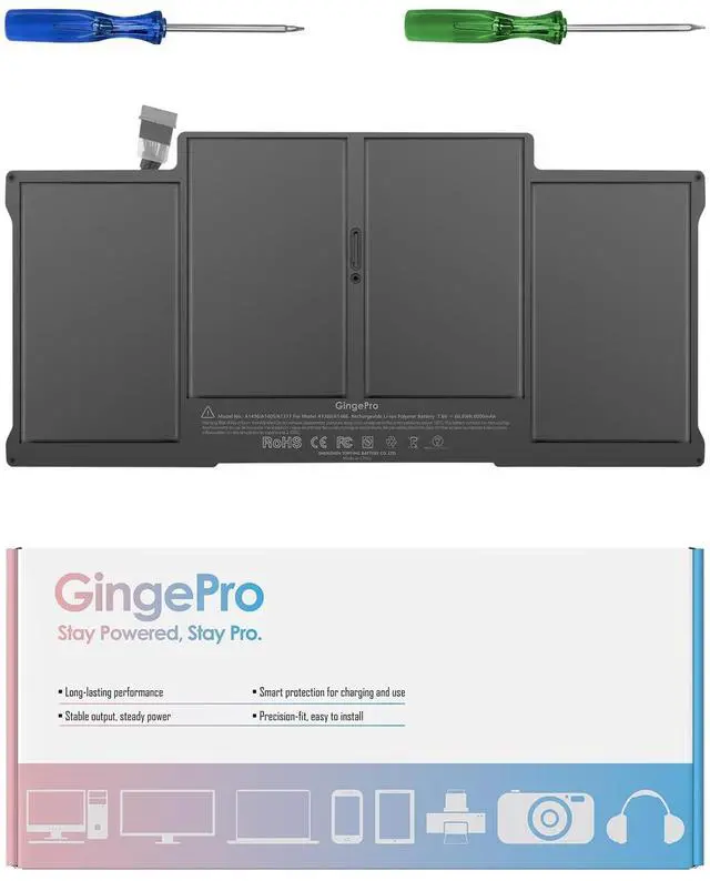 Main image of Battery Replacement for MacBook Air 13-inch A1466 (2012, 2013, 2014, 2015, 2017) / A1369 (2010, 2011) A1377/A1405/A1496 Battery