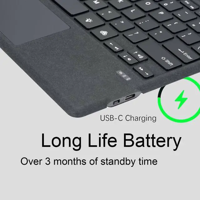 Alt view image 4 of 6 - Type Cover for Microsoft Surface Pro 7+ / Pro 7/6 / 5/4 / 3, 12.3 inch, Ultra-Slim Wireless Bluetooth Tablet Keyboard with Multi Touchpad (Charcoal)
