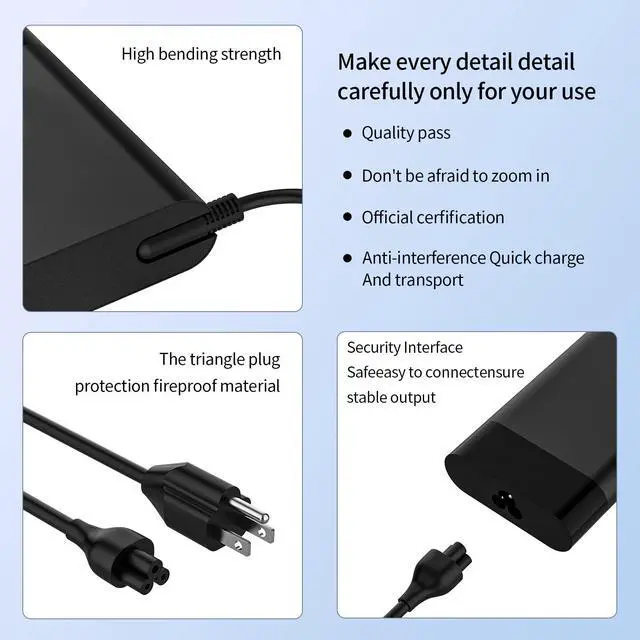 Alt view image 6 of 7 - New 230W Charger Compatible with HP Omen 15 16 Victus 16 by Gaming Laptop ZBook Fury 16 G8 G9 G10 M41303-001 M85389-003 19.5V 11.8A Power Supply AC Adapter 4.5x3.0 mm Blue tip Supports Fast Charging