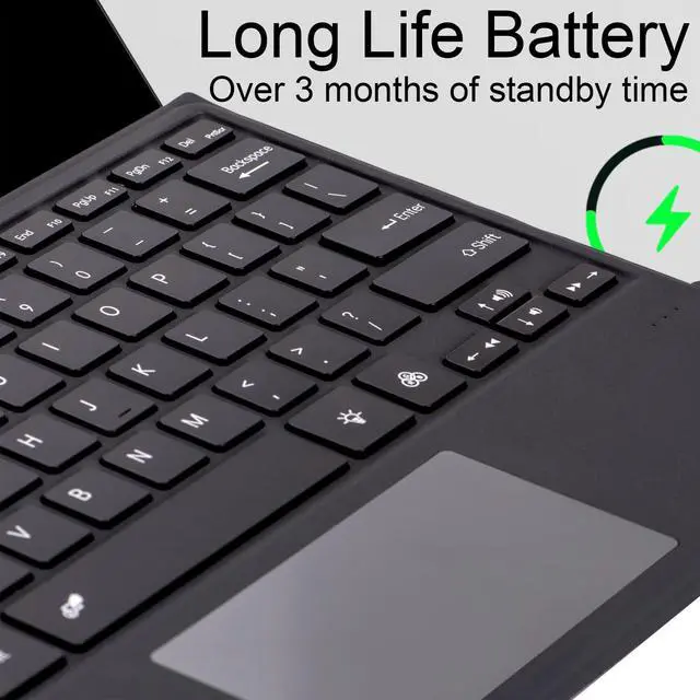 Alt view image 3 of 7 - Type Cover for Microsoft Surface Pro 7+ / Pro 7/6 / 5/4 / 3, 12.3 inch, Ultra-Slim Wireless Bluetooth Tablet Keyboard with Multi Touchpad (Onyx)