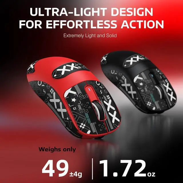Alt view image 3 of 7 - ATTACK SHARK X3 Wireless Gaming Mouse, 49g Bluetooth/2.4G/USB-C Ergonomic Computer Mouse, PAW3395 26K DPI Sensor, 200h Battery Life, Programmable Buttons Griptape, Gaming Accessories for PC/Laptop/Mac