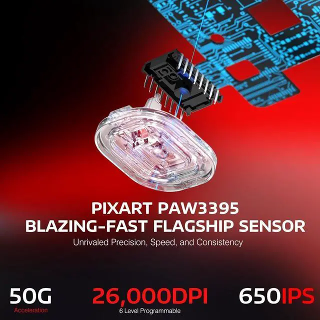 Alt view image 4 of 7 - ATTACK SHARK X3 Wireless Gaming Mouse, 49g Bluetooth/2.4G/USB-C Ergonomic Computer Mouse, PAW3395 26K DPI Sensor, 200h Battery Life, Programmable Buttons Griptape, Gaming Accessories for PC/Laptop/Mac