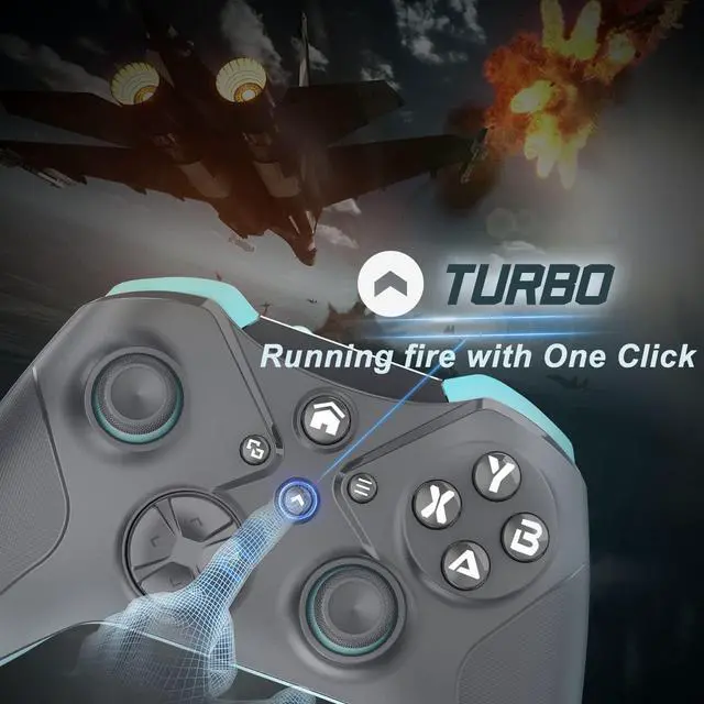 Alt view image 4 of 6 - Wireless Controller for Xbox One, Xbox Series X/S, PC, with 6-Axis Motion Control/3.5mm Audio Jack/Multi Touch Pad/Programming with TURBO Macro Function Grey