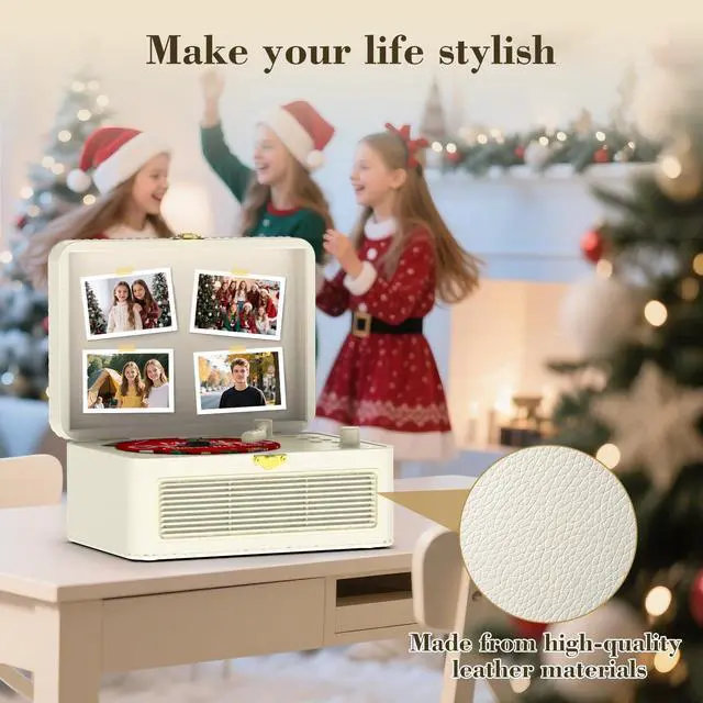 Alt view image 7 of 7 - CD Player Portable Bluetooth: Kegaudio CD Players for Home with Speakers 3600mAh Rechargeable & Radio & Remote Control PU Leather Vintage CD-Player Support USB/AUX Playback Headphone Jack