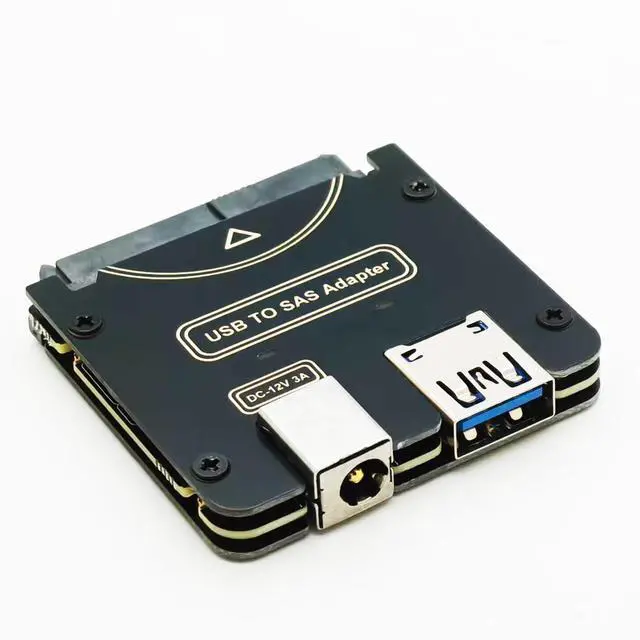 Alt view image 2 of 6 - SAS to USB 3.0 Adapter Card, USB 3.0 SAS SATA Hard Drive Enclosure Reader for 2.5 3.5 Inch HDD SSD with 12V/2A Power