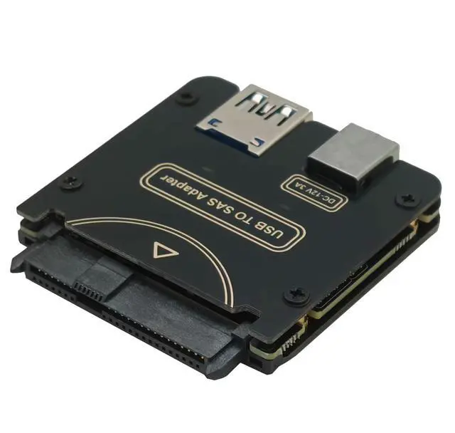 Alt view image 3 of 6 - SAS to USB 3.0 Adapter Card, USB 3.0 SAS SATA Hard Drive Enclosure Reader for 2.5 3.5 Inch HDD SSD with 12V/2A Power