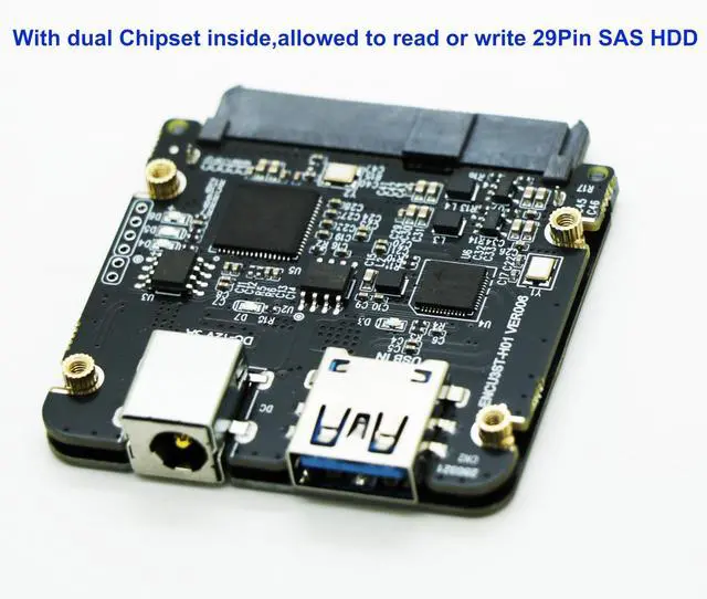 Alt view image 5 of 6 - SAS to USB 3.0 Adapter Card, USB 3.0 SAS SATA Hard Drive Enclosure Reader for 2.5 3.5 Inch HDD SSD with 12V/2A Power