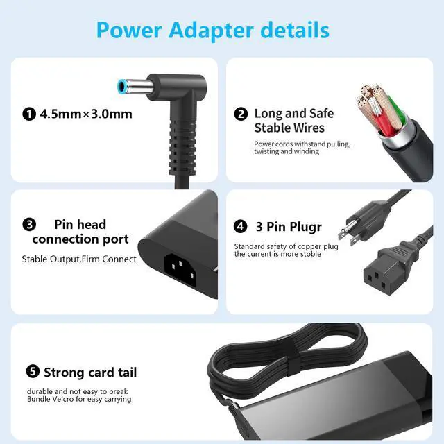 Alt view image 7 of 7 - 230W 19.5V 11.8A Charger Compatible with HP Omen 15 16 Victus 16 Gaming Laptop M41303-001 M35733-001 TPN-DA10 TPN-LA21 Power Supply AC Adapter