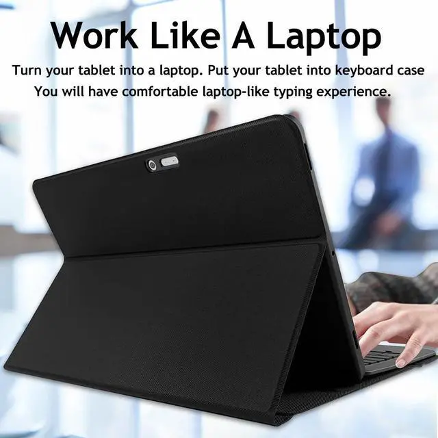 Alt view image 4 of 7 - Backlit Touchpad Keyboard Case for Microsoft Surface Pro 7 Plus, 6, 5, 4 - 12.3 Inch Tablet, 3-Zone Wireless Keyboard With Slim Stand Cover