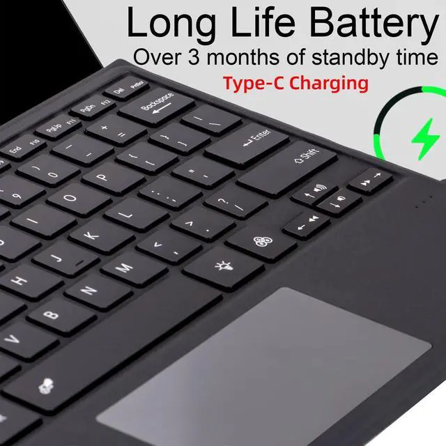 Alt view image 4 of 6 - Type Cover for Microsoft Surface Pro 7+ / Pro 7/6 / 5/4 / 3, 12.3 inch, Ultra-Slim Wireless Bluetooth Tablet Keyboard with Multi Touchpad (Black)