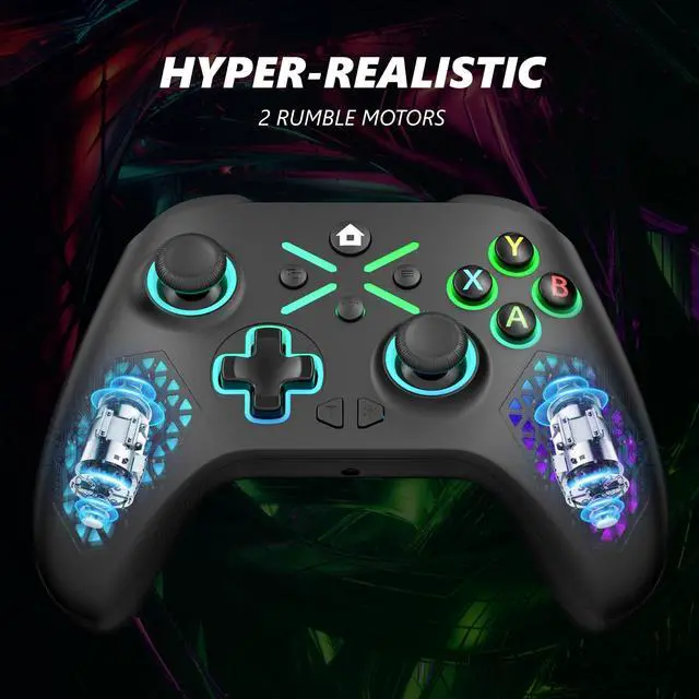 Alt view image 3 of 7 - RGB Wireless Controller for Xbox Series X|S, Xbox One & Windows 10/11, Gaming Gamepad with Hall Trigger, Turbo, Macro, 3.5mm Audio Jack, 2.4GHz Adapter