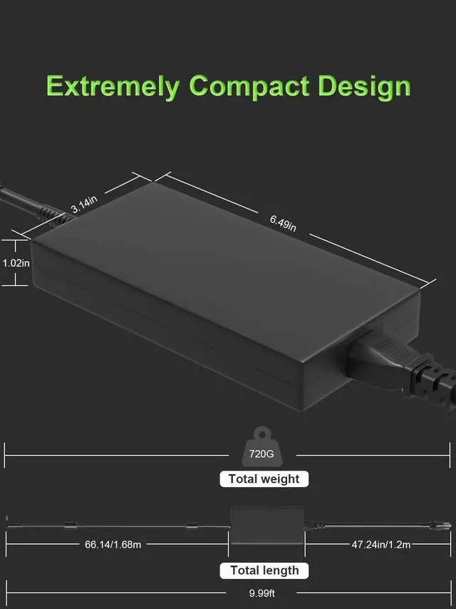 Alt view image 3 of 7 - 230W AC Charger Compatible with Msi GF63 GF75 GF65 GF76 GS66 GS76 GS65 GE75 GP65 GL63 GL66 GL65 GL75 Katana Alpha Sword Crosshair Stealth 15 16 17 Laptop