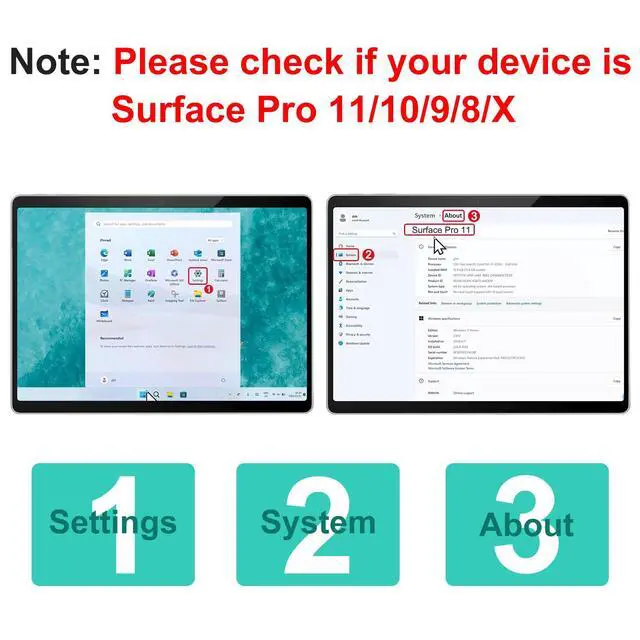 Alt view image 3 of 7 - Bluetooth Keyboard for Microsoft Surface Pro 11/10/9/8/X (13") - Charging Via Type-C Cable(Included), 7-Color Backlit, Trackpad, Pencil Slot, Bluetooth Manual Pairing Type Cover Keyboard