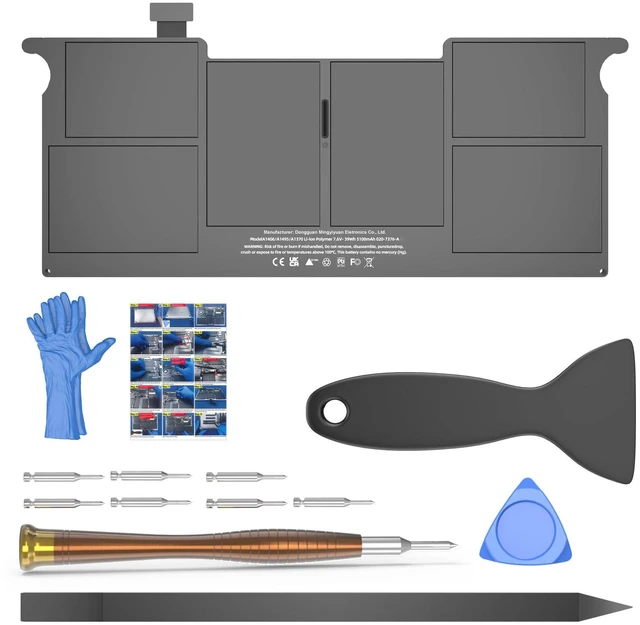Main image of A1465 Battery Replacement, A1406 Battery for MacBook Air 11 Inch Early 2015, Early 2014, Mid 2013, Mid 2012, Mid 2011 Model A1370 A1495 Capacity 7.6V 39W 5100mAh