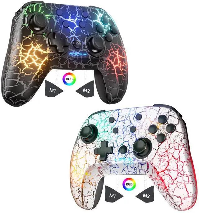 Main image of Compatible with Switch/Switch Lite/OLED/PC, 1000mAh Switch Pro Controller with 9 Color LED, Programmable, Multi-Vibration & Multi-Axis Gyro, Motion, Turbo, Share, Screenshot