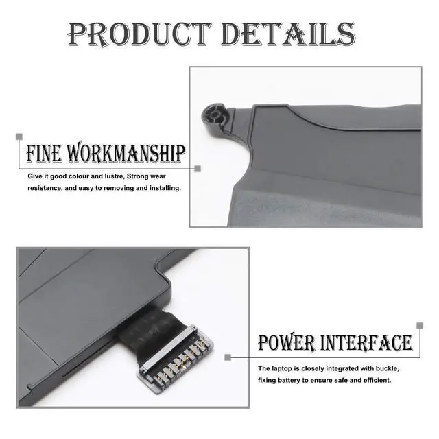 Alt view image 2 of 6 - A1495 A1406 New Laptop Battery Replacement for MacBook Air 11 Inch A1465 A1370 (Mid 2011 2012 2013 Early 2014 2015 Version); MC968 MD223 MD711 020-7376-A 020-7377-A