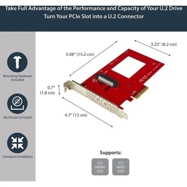 Alt view image 4 of 7 - PEX4SFF8639 U.2 to PCIe Adapter