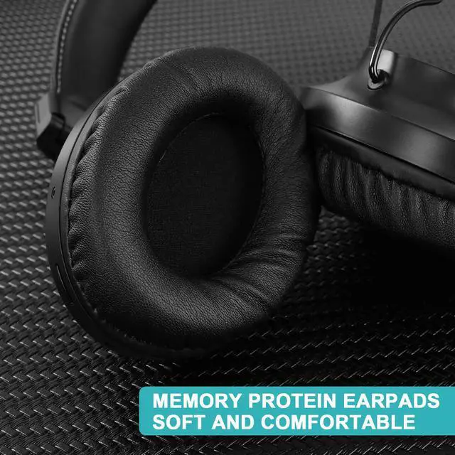 Alt view image 5 of 7 - Bluetooth 5.0 Over- Ear Wireless Headphones 30 Hours Battery, FM Radio, MP3 Player, Micro SD/TF with 40mm Deep Bass Drivers, Premium Microphone Built-in Headset, Foldable, Comfortable, Mowing