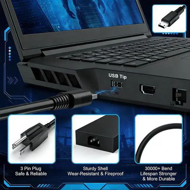 Alt view image 6 of 7 - Charger 230W 240W A20-240P2A USB Tip Fit for MSI Stealth A16 17 GS77 Alpha 17 C7V Creator Pro 16 Creator A16 Z16 Raider GP66 GP76 Katana GF76 Leopard 10UE S93-0409410-C54 DED200120M AC Adapter Laptop