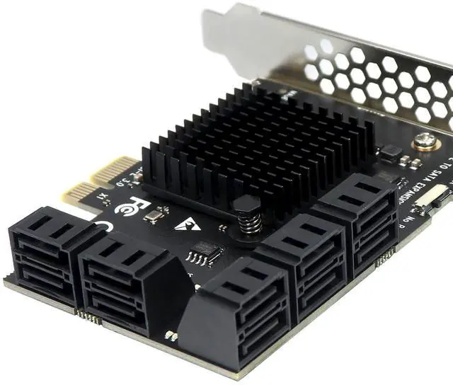 Alt view image 3 of 7 - SATA Expansion Card 10 Ports,6Gbps PCI Express x1 to SATA 3.0 Controller Card for Windows XP/7/8/10 SSD HDD
