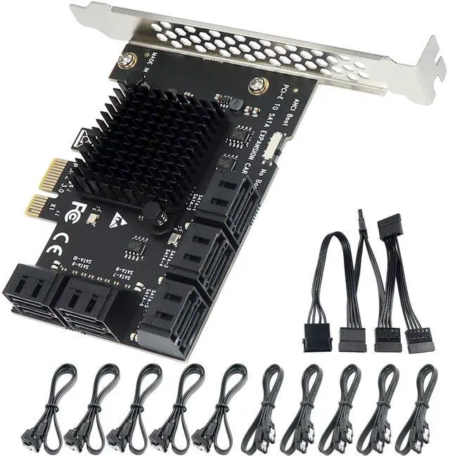 Main image of SATA Expansion Card 10 Ports,6Gbps PCI Express x1 to SATA 3.0 Controller Card for Windows XP/7/8/10 SSD HDD