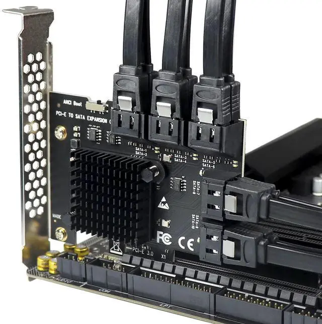Alt view image 6 of 7 - SATA Expansion Card 10 Ports,6Gbps PCI Express x1 to SATA 3.0 Controller Card for Windows XP/7/8/10 SSD HDD