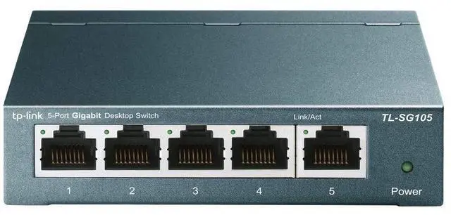 Main image of TL-SG105, 5 Port Gigabit Unmanaged Ethernet Switch, Network Hub, Ethernet Splitter, Plug & Play, Fanless Metal Design, Shielded Ports, Traffic Optimization