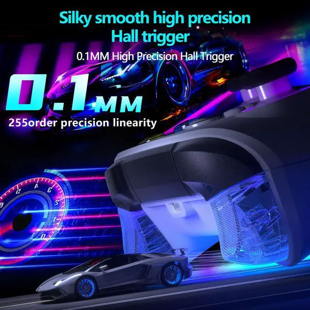 Alt view image 7 of 7 - 2.4G Wireless PC Controller with RGB Lighting/Programming Keys/Hall Joysticks/Hall Triggers/Vibrations,Three-Mode Switch Controller,Plug and Play Work for Windows PC, Android, Switch, Steam (PINK)