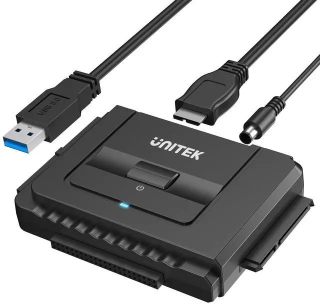 Main image of USB 3.0 to IDE and SATA Converter External Hard Drive Adapter Kit for Universal 2.5/3.5 HDD/SSD Hard Drive Disk, One Touch Backup Function, Included 12V/2A Power Adapter
