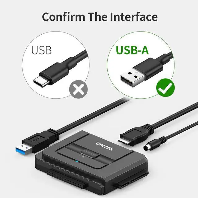 Alt view image 6 of 7 - USB 3.0 to IDE and SATA Converter External Hard Drive Adapter Kit for Universal 2.5/3.5 HDD/SSD Hard Drive Disk, One Touch Backup Function, Included 12V/2A Power Adapter