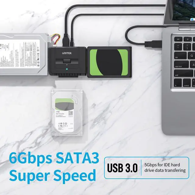Alt view image 4 of 7 - USB 3.0 to IDE and SATA Converter External Hard Drive Adapter Kit for Universal 2.5/3.5 HDD/SSD Hard Drive Disk, One Touch Backup Function, Included 12V/2A Power Adapter