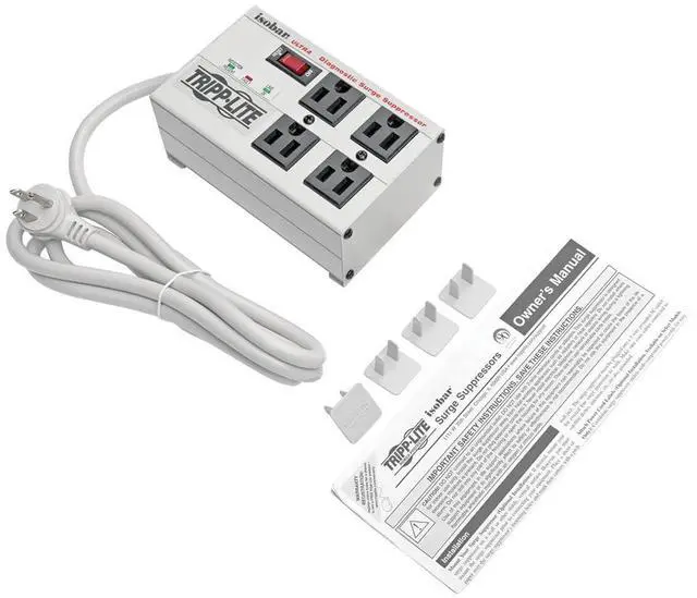 Alt view image 4 of 7 - ISOBAR4ULTRA Isobar 4 Outlet Heavy Duty Power Strip Surge Protector, 3330 Joules, 6ft Cord, Flat Plug, Metal Power Strip, Industrial Garage Work Shop Bench, Under Desk and Wall Mountable