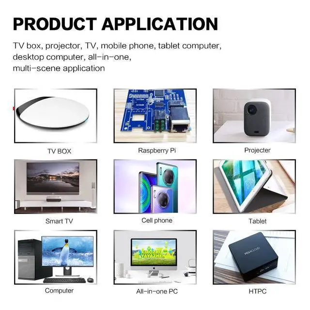 Alt view image 6 of 7 - Remote Control with 2.4G USB Dongle, Bluetooth Rechargeable Backlit Mini Bluetooth Keyboard for Android TV Box, Smart TV, Laptop, PC, Projector, HTPC, Media Player, Black