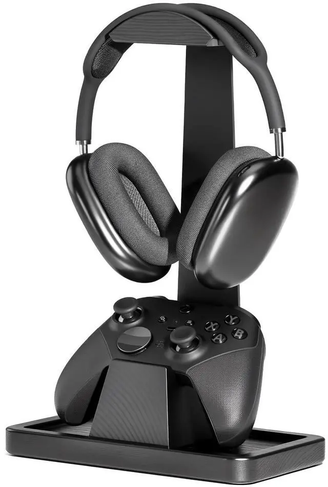 Main image of Solid Wood Gaming Headset Stand with Controller Holder - Creative Gift for Teens, Boyfriends, Brothers, and Gamers - Desktop Organization and Decoration