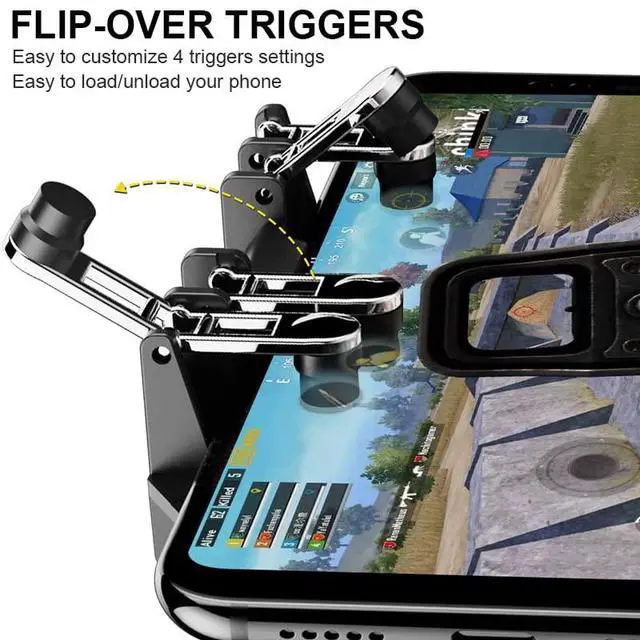 Alt view image 4 of 7 - PUBG Mobile Controller with Phone Cooler 4000mAh Built-in Battery for PUBG/Knives Out/Call of Duty, PUBG Game L2R2 Triggers for 4.7-6.5" Android Phones and iPhone