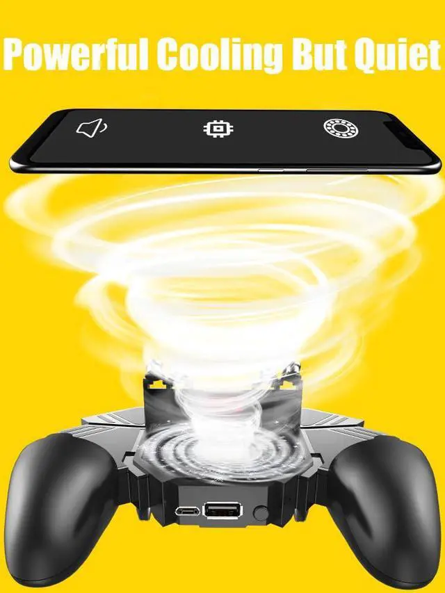 Alt view image 5 of 7 - PUBG Mobile Controller with Phone Cooler 4000mAh Built-in Battery for PUBG/Knives Out/Call of Duty, PUBG Game L2R2 Triggers for 4.7-6.5" Android Phones and iPhone
