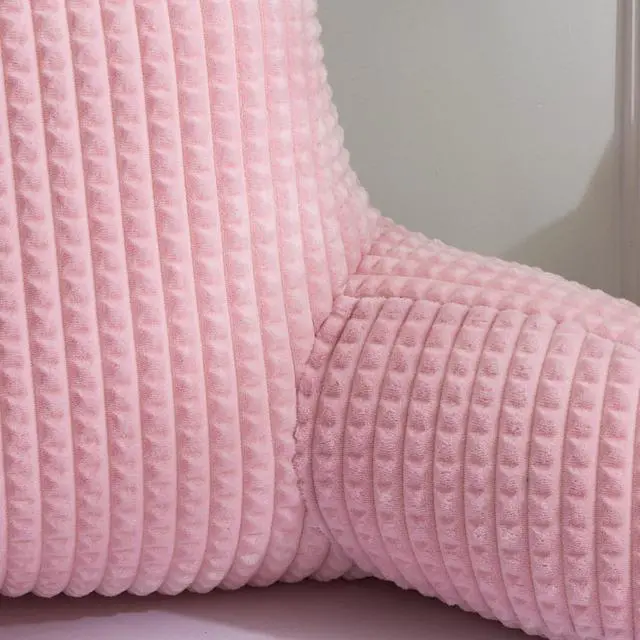 Alt view image 7 of 7 - Reading Pillow Bed Wedge Large Adult Children Backrest with Arms Back Support for Sitting Up in Bed/Couch for Lounging Bedrest,Waffle Stereoscopic Design,Pink