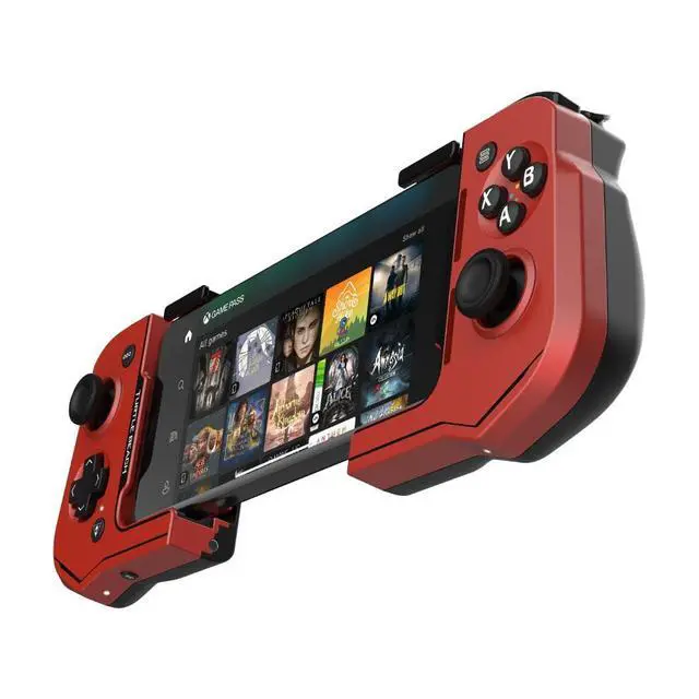 Alt view image 7 of 7 - Atom Mobile Game Controller with Bluetooth for Cloud Gaming on Android Mobile Devices with Compact Shape, Console Style Controls & Low Latency Bluetooth - Red