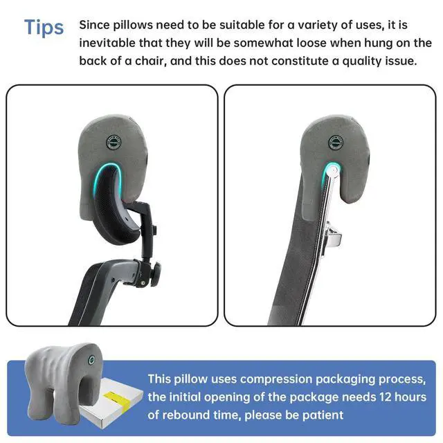 Alt view image 3 of 7 - Headrest Office Chair Neck Pillow Ergonomic Memory Foam Desk Pillow for Napping - Multifunctional Comfort for Adult Workstations,Neck Support Pillow Chair for Car, Office, Gaming