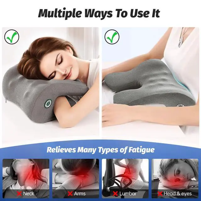 Alt view image 4 of 7 - Headrest Office Chair Neck Pillow Ergonomic Memory Foam Desk Pillow for Napping - Multifunctional Comfort for Adult Workstations,Neck Support Pillow Chair for Car, Office, Gaming