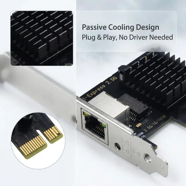 Alt view image 4 of 6 - 2.5Gb PCIe Network Card with Intel I226-V Chip, 2500M/1000M/100M Network Adapter NIC, PCIe 3.1 X1, PCI Express Gigabit Ethernet Card for Windows 10/11, Linux Kernel 5.16.18/RHEL8.6, VMware ESXi8.0