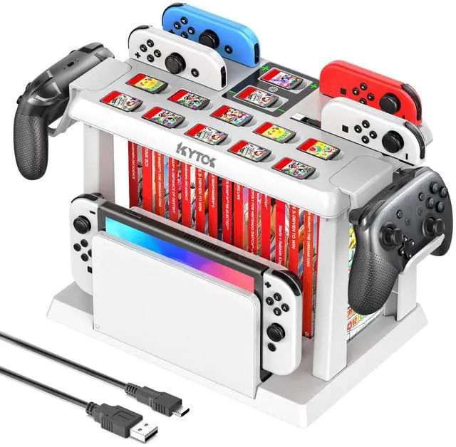 Main image of Switch Organizer Station with Controller Charger, Charging Dock for Nintendo Switch & OLED Joy-Cons, Storage for Games, TV Dock, Pro Controller, Sega Game Gear Accessories