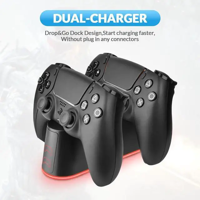 Alt view image 3 of 6 - Charger Dock Station,Full Charged Within 2.5 Hrs,Dual Fast Charging Dock,RGB Backlit for PS5
